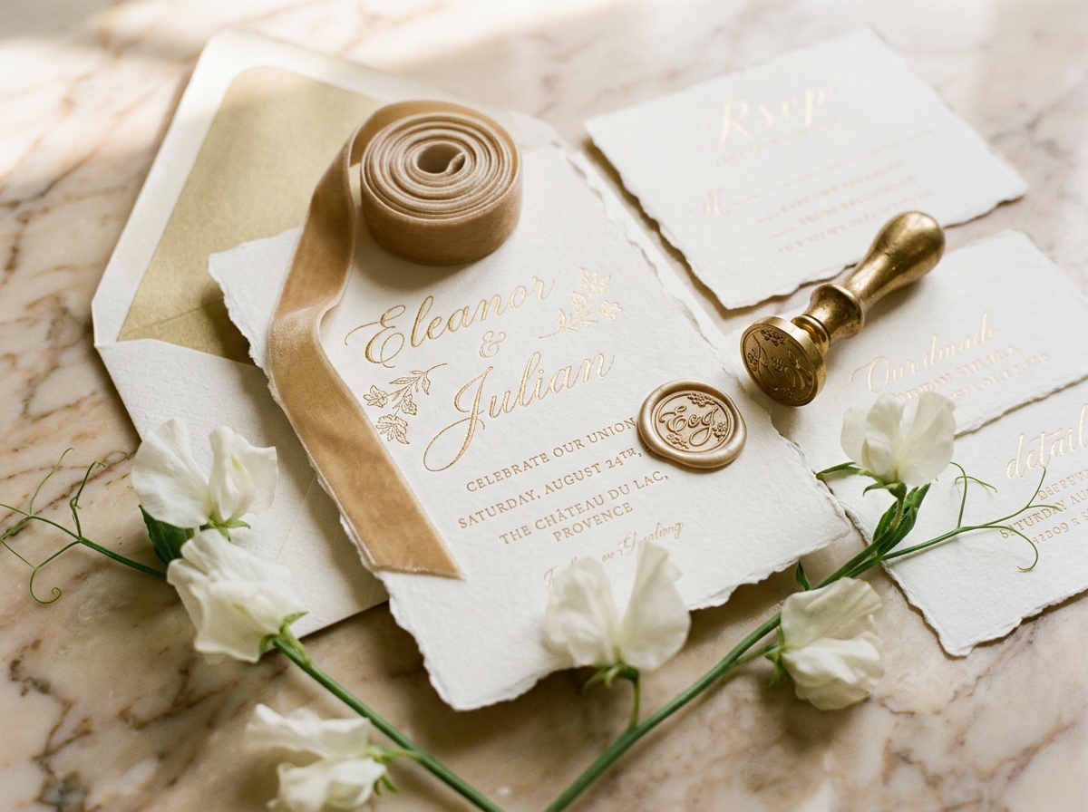 Bespoke Gold Foil Event Stationery